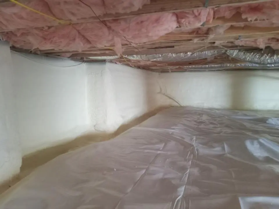 Crawl space encapsulation with closed-cell spray foam for Flat Roof Repair in Moscow